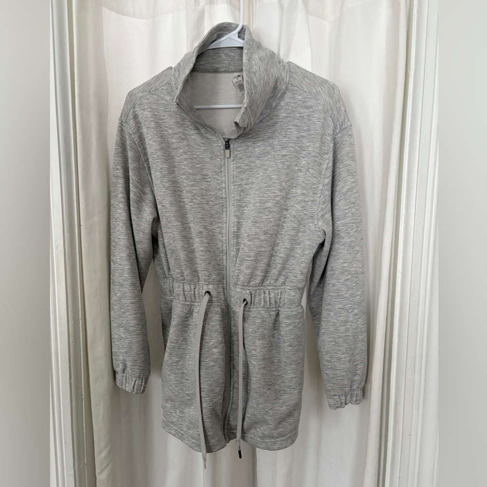Yogalicious Light Gray Zip-Up Drawstring Jacket